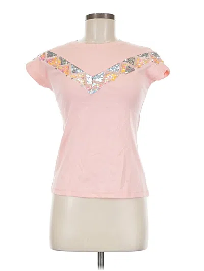 Assorted Brands Short Sleeve Top Pink Sweetheart Neckline Tops