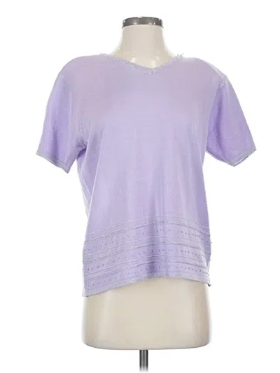 Pre-owned Assorted Brands Short Sleeve Top Purple Keyhole Neckline Tops