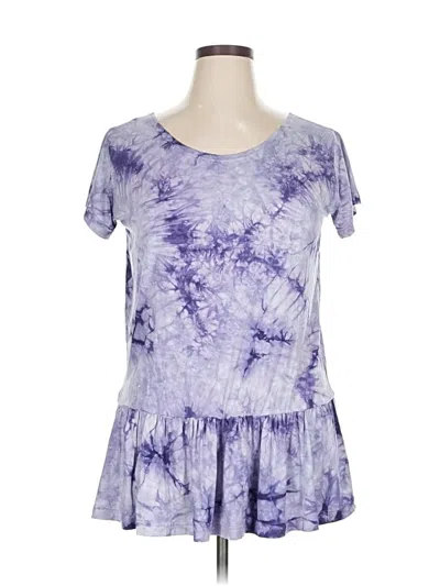 Pre-owned Assorted Brands Short Sleeve Top Purple Scoop Neck Tops