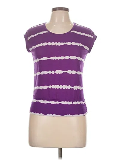 Pre-owned Assorted Brands Short Sleeve Top Purple Scoop Neck Tops