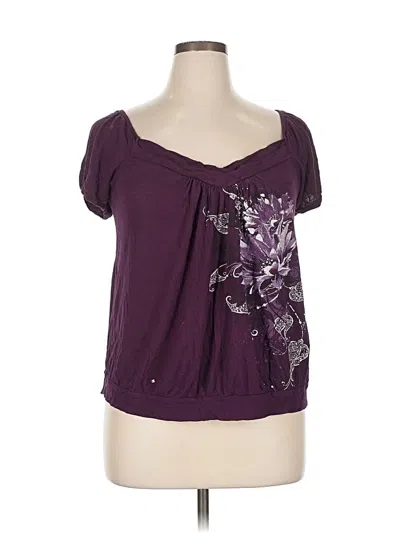 Pre-owned Assorted Brands Short Sleeve Top Purple Sweetheart Neckline Tops