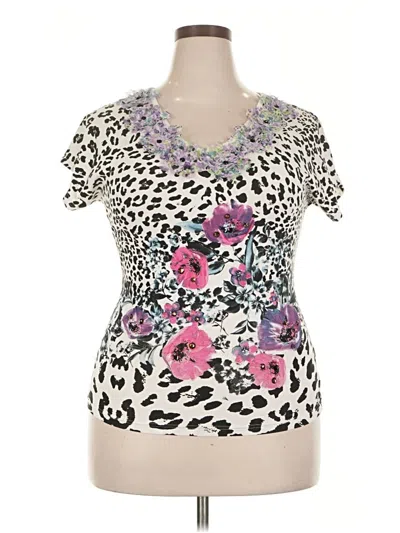 Pre-owned Assorted Brands Short Sleeve Top Purple Sweetheart Neckline Tops