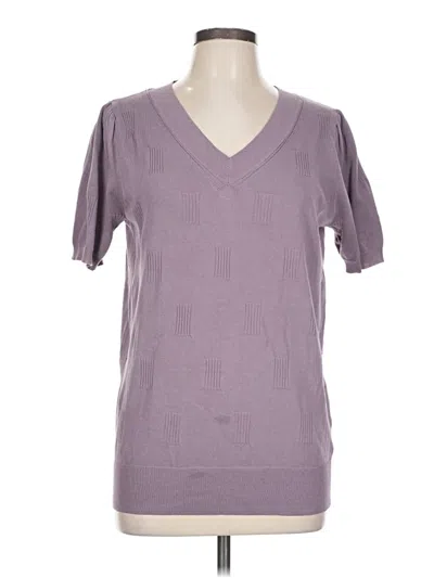 Pre-owned Assorted Brands Short Sleeve Top Purple V Neck Tops