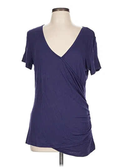 Pre-owned Assorted Brands Short Sleeve Top Purple V Neck Tops
