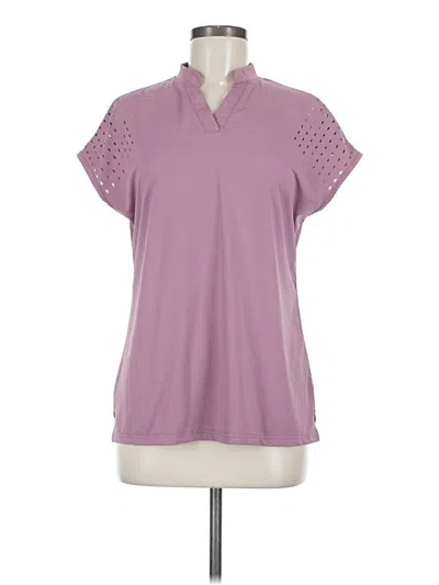 Pre-owned Assorted Brands Short Sleeve Top Purple V-neck Tops