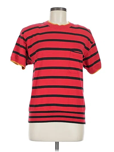 Pre-owned Assorted Brands Short Sleeve Top Red Crew Neck Tops