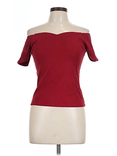 Pre-owned Assorted Brands Short Sleeve Top Red Off The Shoulder Neckline Tops