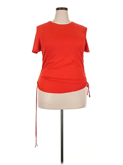 Pre-owned Assorted Brands Short Sleeve Top Red One Shoulder Neckline Tops