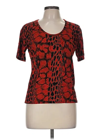 Pre-owned Assorted Brands Short Sleeve Top Red Scoop Neck Tops
