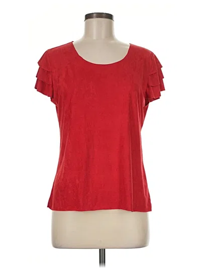 Pre-owned Assorted Brands Short Sleeve Top Red Scoop Neck Tops