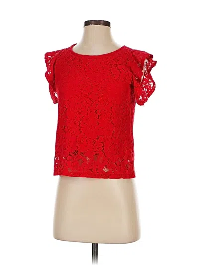 Pre-owned Assorted Brands Short Sleeve Top Red Sweetheart Neckline Tops