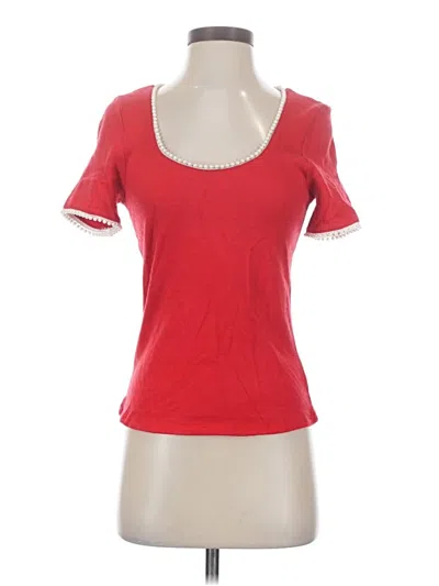 Assorted Brands Short Sleeve Top Red Sweetheart Neckline Tops