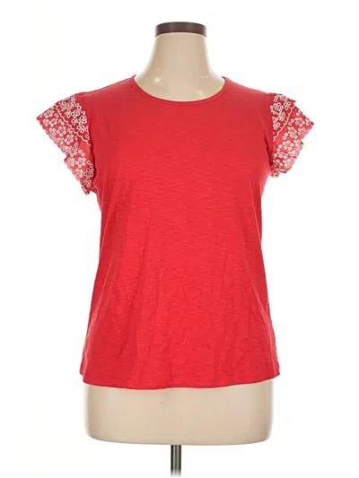 Pre-owned Assorted Brands Short Sleeve Top Red Sweetheart Neckline Tops