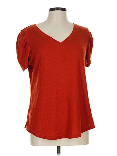 Pre-owned Assorted Brands Short Sleeve Top Red Sweetheart Neckline Tops