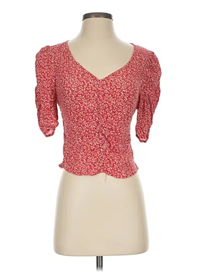 Pre-owned Assorted Brands Short Sleeve Top Red Sweetheart Neckline Tops