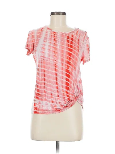 Pre-owned Assorted Brands Short Sleeve Top Red Tie-dye Pattern One Shoulder Neckline Tops