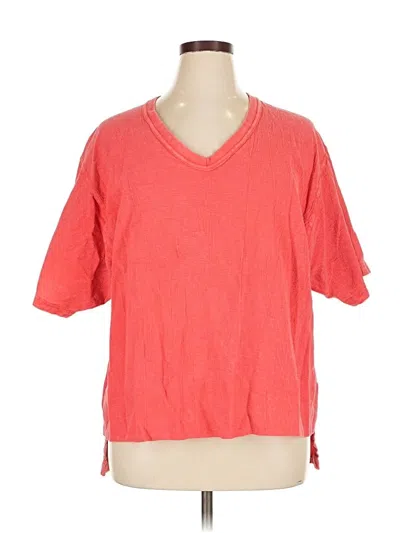 Pre-owned Assorted Brands Short Sleeve Top Red V Neck Tops