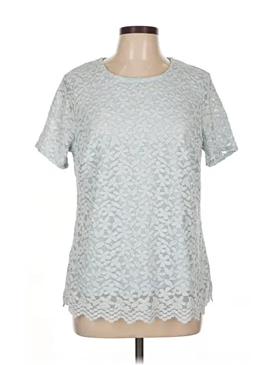 Pre-owned Assorted Brands Short Sleeve Top Silver Crew Neck Tops