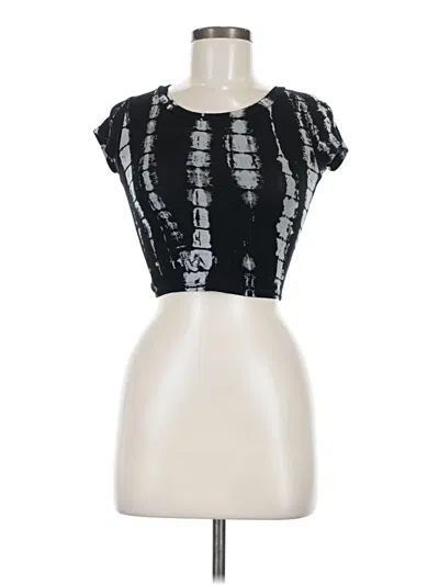 Pre-owned Assorted Brands Short Sleeve Top Silver Square Neckline Tops