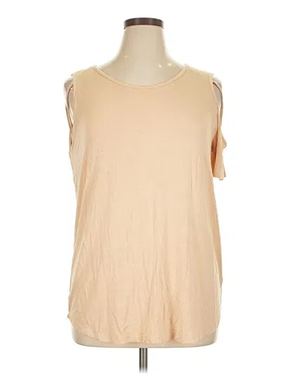 Assorted Brands Short Sleeve Top Tan Cold Shoulder Neckline Tops