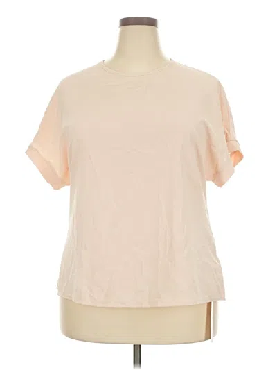 Pre-owned Assorted Brands Short Sleeve Top Tan Crew Neck Tops In Brown