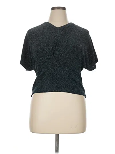 Assorted Brands Short Sleeve Top Teal Keyhole Neckline Tops