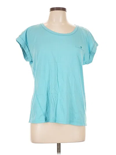 Pre-owned Assorted Brands Short Sleeve Top Teal Scoop Neck Tops In Blue