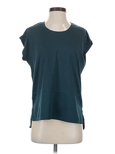 Pre-owned Assorted Brands Short Sleeve Top Teal Scoop Neck Tops In Blue