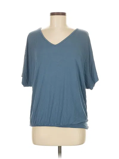Pre-owned Assorted Brands Short Sleeve Top Teal V Neck Tops In Blue