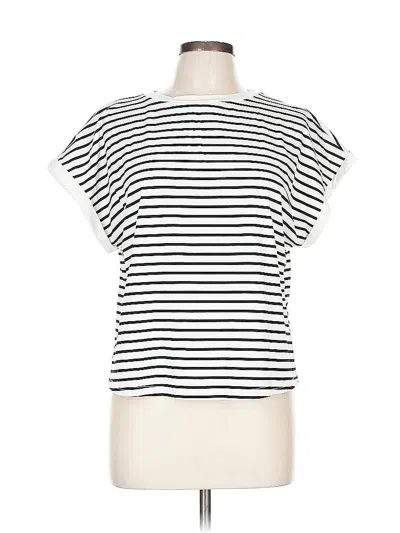 Pre-owned Assorted Brands Short Sleeve Top White Boatneck Tops