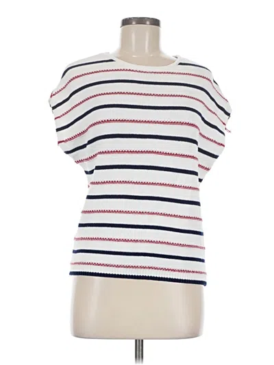 Pre-owned Assorted Brands Short Sleeve Top White Boatneck Tops