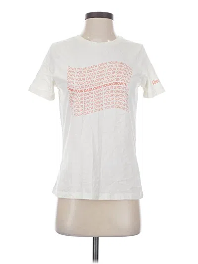 Pre-owned Assorted Brands Short Sleeve Top White Crew Neck Tops