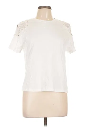Pre-owned Assorted Brands Short Sleeve Top White Keyhole Neckline Tops