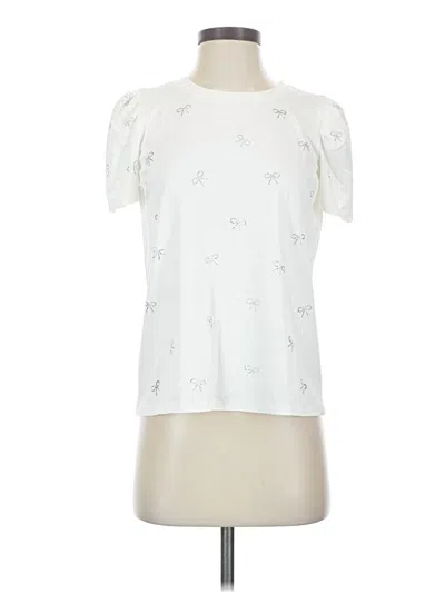 Pre-owned Assorted Brands Short Sleeve Top White Keyhole Neckline Tops