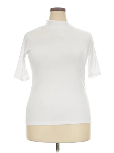 Pre-owned Assorted Brands Short Sleeve Top White Mock Neckline Tops