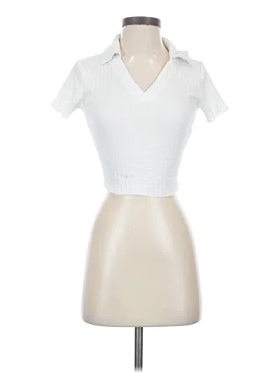 Pre-owned Assorted Brands Short Sleeve Top White Open Neckline Tops