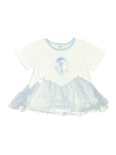 Pre-owned Assorted Brands Kids' Short Sleeve Top White Ruffles Neckline Tops