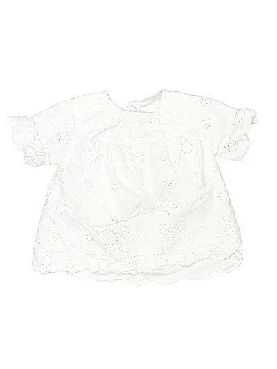 Pre-owned Assorted Brands Babies' Short Sleeve Top White Ruffles Neckline Tops