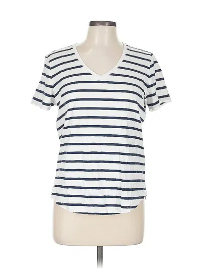 Pre-owned Assorted Brands Short Sleeve Top White V Neck Tops