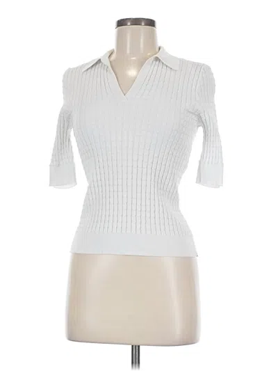 Pre-owned Assorted Brands Short Sleeve Top White V Neck Tops