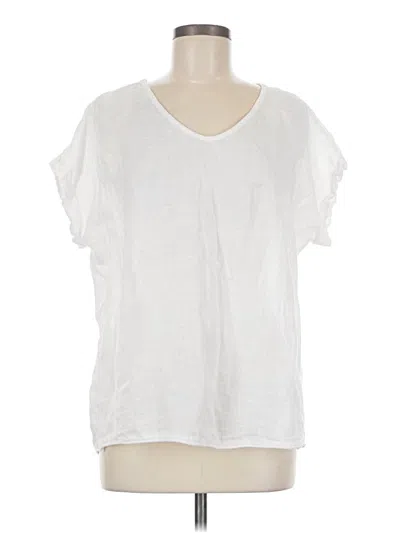 Pre-owned Assorted Brands Short Sleeve Top White V Neck Tops