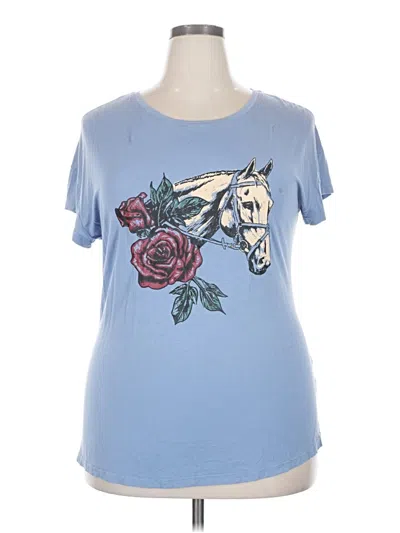 Pre-owned Assorted Brands Short Sleeve T-shirt In Blue