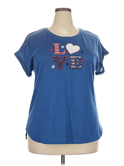 Pre-owned Assorted Brands Short Sleeve T-shirt In Blue