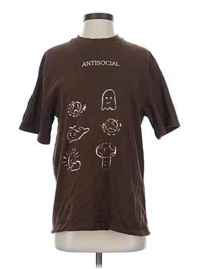 Pre-owned Assorted Brands Short Sleeve T-shirt In Brown