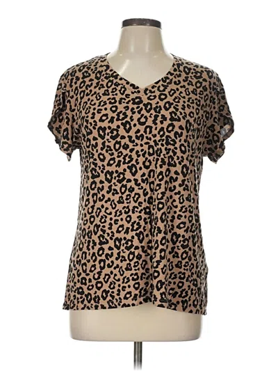 Pre-owned Assorted Brands Short Sleeve T-shirt In Brown