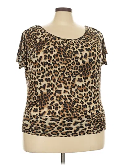Pre-owned Assorted Brands Short Sleeve T-shirt In Brown
