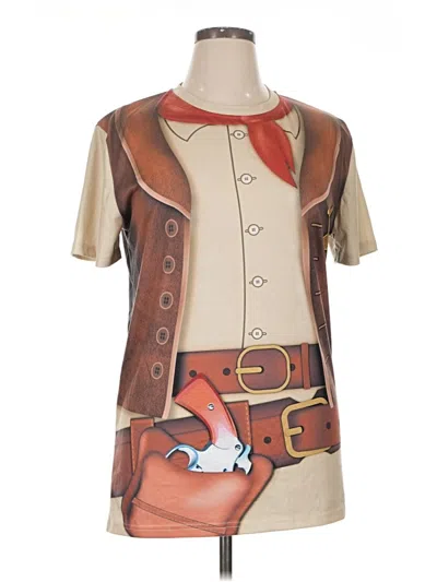 Pre-owned Assorted Brands Short Sleeve T-shirt In Brown