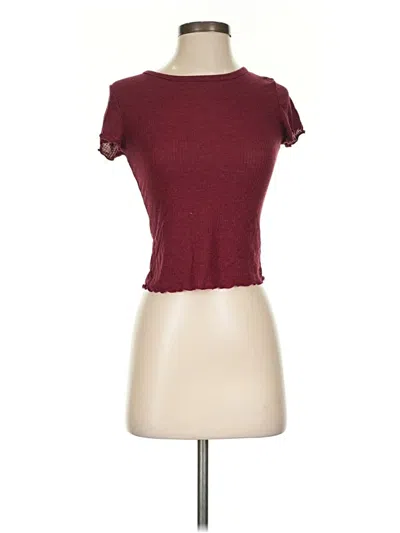 Pre-owned Assorted Brands Short Sleeve T-shirt In Burgundy