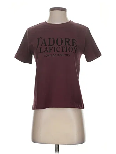 Pre-owned Assorted Brands Short Sleeve T-shirt In Burgundy