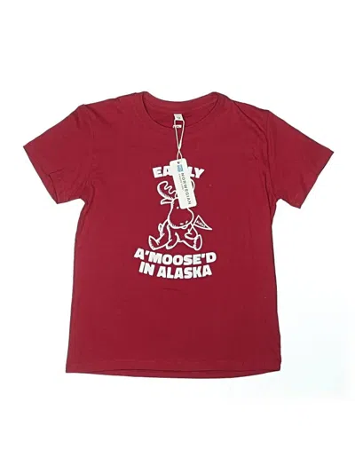 Pre-owned Assorted Brands Kids' Short Sleeve T-shirt In Burgundy